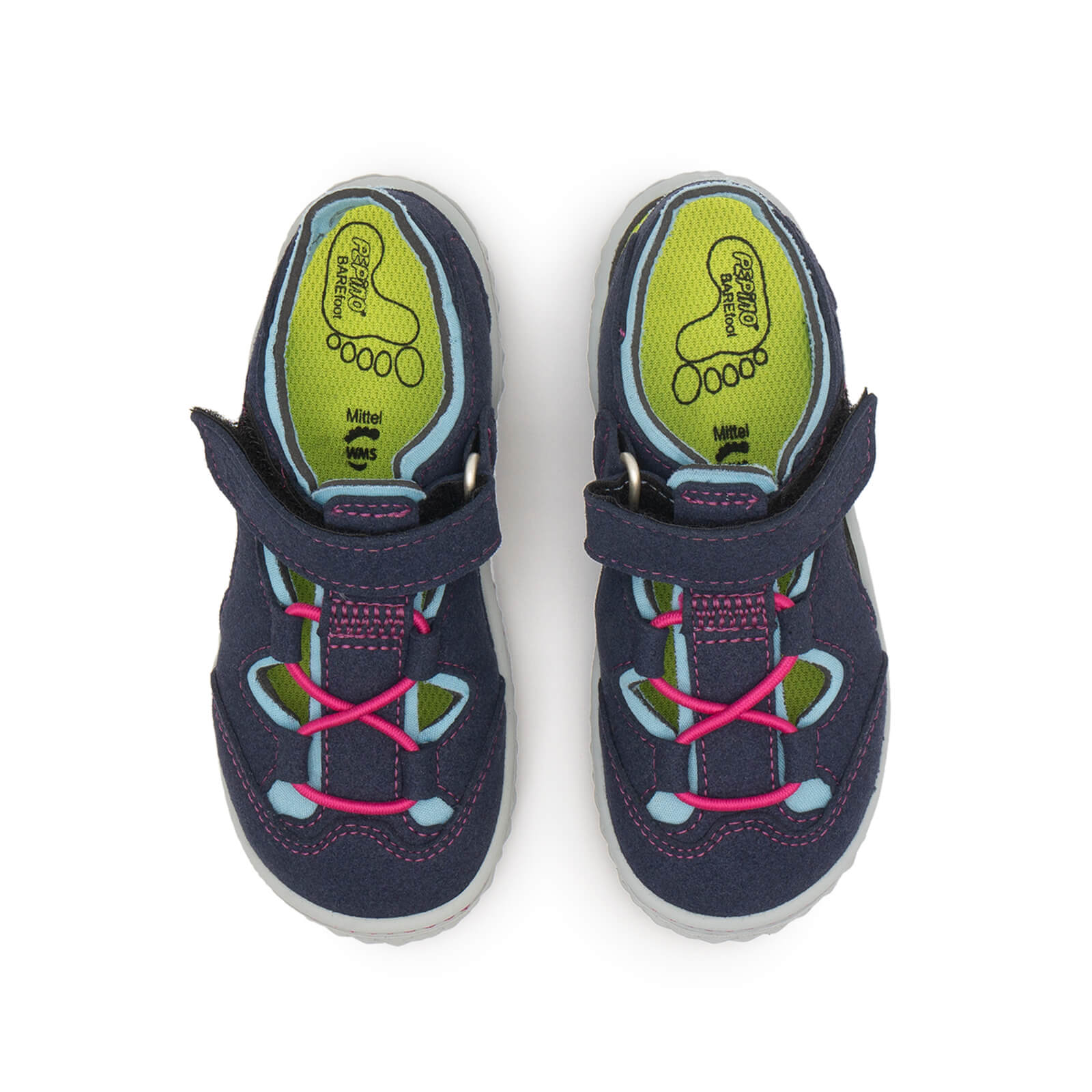 Pepino Ricosta KENNY Barfußshop Dein JIMBLA Kinder für - Sandale | blau, rosa - Lauflernschuh Barfußschuhe 